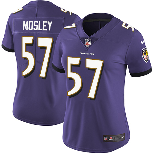 Nike Ravens #57 C.J. Mosley Purple Team Color Women's Stitched NFL Vapor Untouchable Limited Jersey